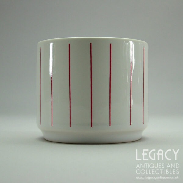 Retro Hornsea 'Stripes' Design Ceramic Sugar Bowl in Red and White
