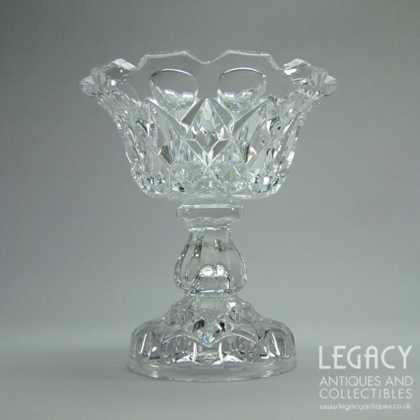 Late Victorian Moulded Lead Crystal Bowl on Stand or Comport c.1890