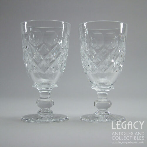 Pair of Tudor Crystal ‘Burleigh’ Design Lead Crystal Sherry Glasses