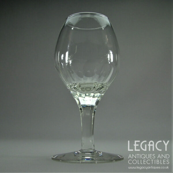 Set of Four Early 20th Century Petal Cut Tulip-Bowled Lead Crystal Wine Glasses