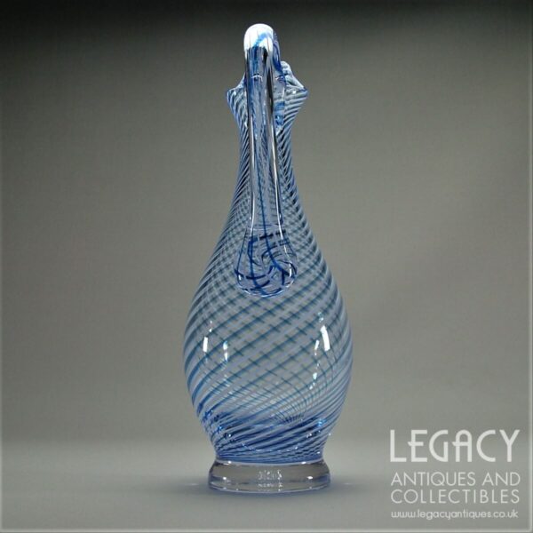 High Quality Lead Crystal Glass Ewer or Jug with Blue and White Stripes