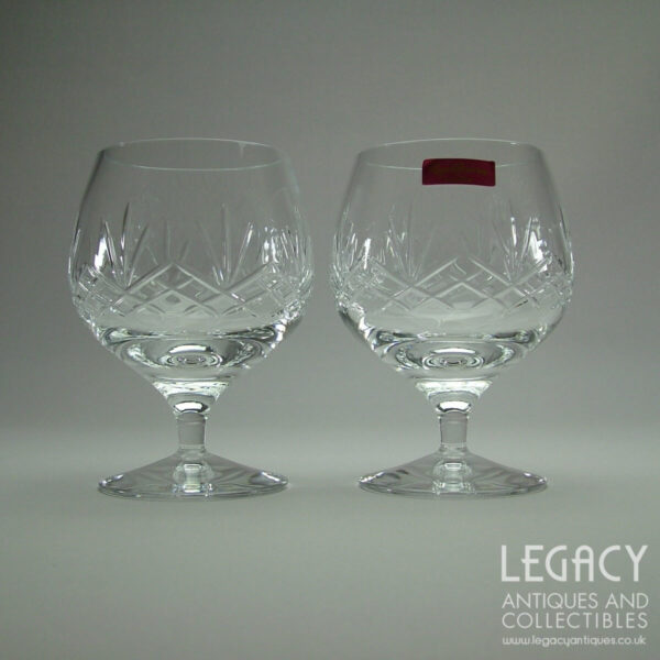 Pair of Royal Brierley 'Mayfair' Design Lead Crystal Brandy Glasses RB2231/8/P in Original Box
