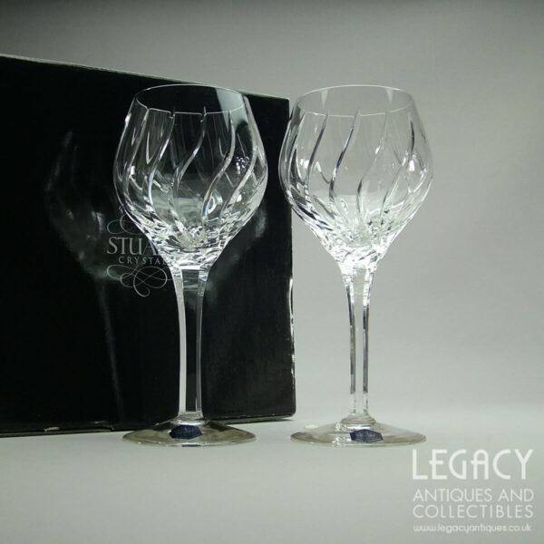 Pair of Stuart Crystal 'Winchester' Design Large Wine Glasses in Original Box