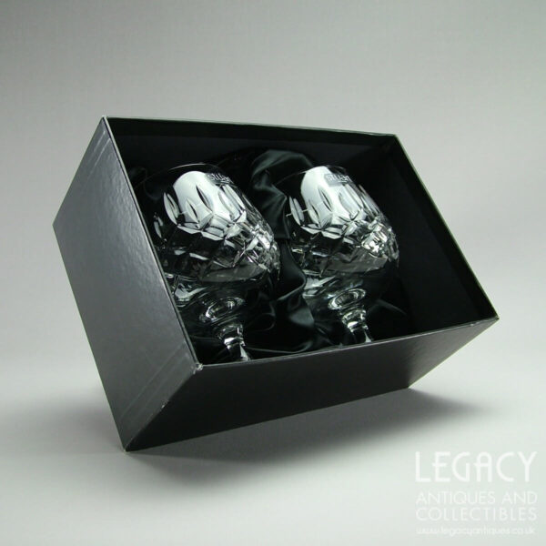 Pair of Stuart Crystal 'Tewkesbury' Design Brandy Glasses in Original Box
