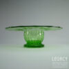 Stuart Crystal Large Glass Flower Bowl or Posy Vase in Green c.1930s