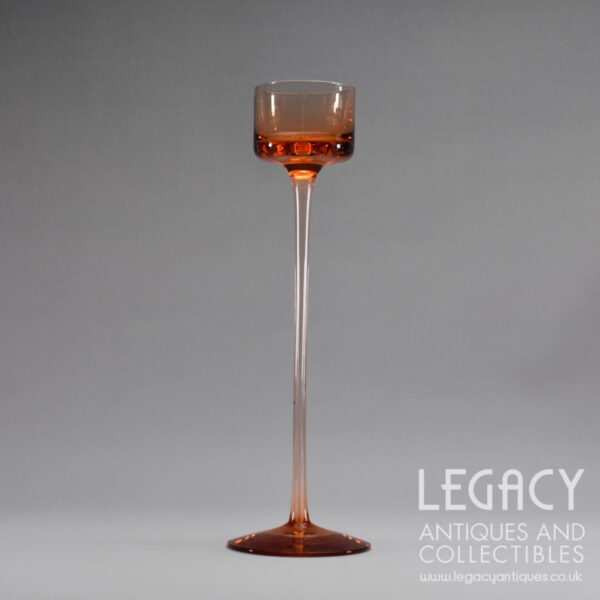 Retro Wedgwood Glass ‘Brancaster’ Design Candlestick RSW15/3 in Topaz