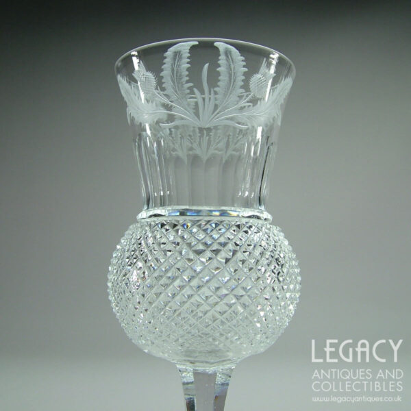 Edinburgh & Leith 'Thistle' Design Cut and Engraved Lead Crystal Wine Glass c.1930s