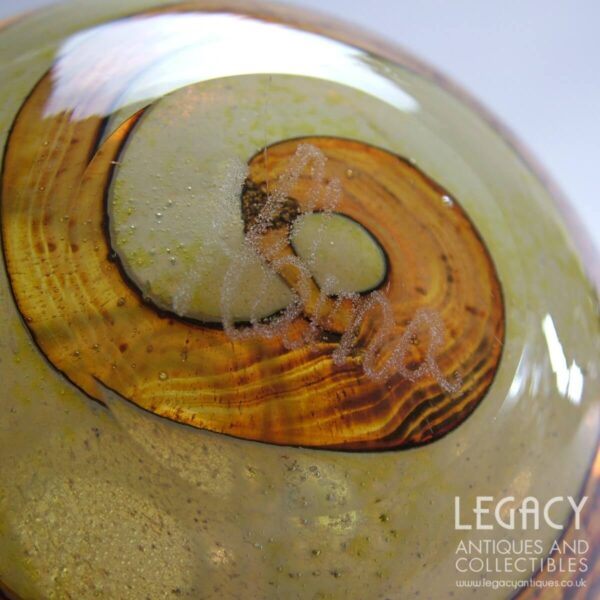 Mdina 'Earth' or 'Earth Tones' Design Globular Vase No. 4719 with Original Sticker