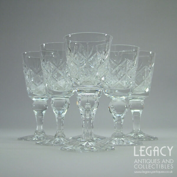 Set of Six Edinburgh Crystal ‘Glenshee’ Design Lead Crystal Liqueur Glasses in Original Box