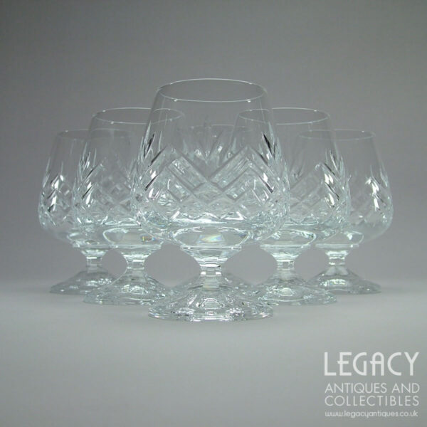 Set of Six Schott Zwiesel ‘Tiffany’ Design Moulded Lead Crystal Small Brandy Glasses