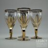 Set of Four Vintage Gilded Sherry or Port Glasses with Leaf Design c. 1960s