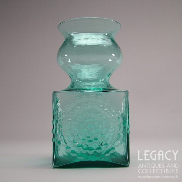Dartington Glass Square Hyacinth Vase FT62 in Kingfisher Blue