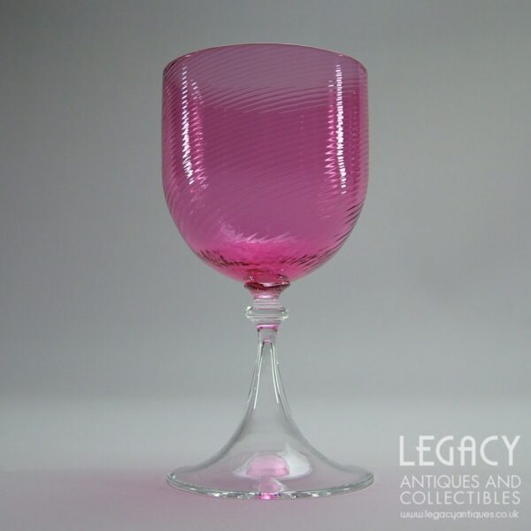 Nason Moretti (Murano) 3/62 Collection Twisted Ruby Red White Wine Glass