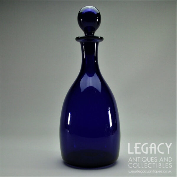 Thomas Webb 'Bristol Blue' Glass Mallet Shaped Wine Decanter c.1970s