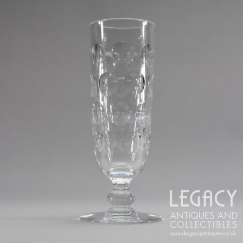 Late Victorian Lens or 'Printie' Cut Lead Crystal Ale Glass c.1880