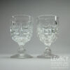 Pair of Late Victorian Triple Moulded Glass Rummers with Lens Design c.1880