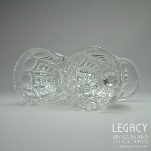 Pair of Late Victorian Triple Moulded Glass Rummers with Lens Design c.1880