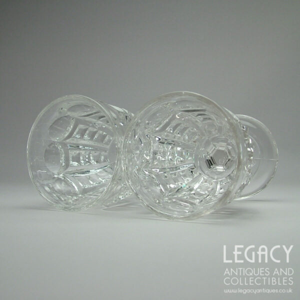 Pair of Late Victorian Triple Moulded Glass Rummers with Lens Design c.1880