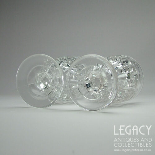 Pair of Late Victorian Triple Moulded Glass Rummers with Lens Design c.1880