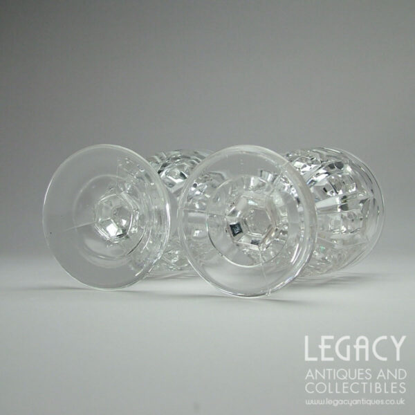 Pair of Late Victorian Triple Moulded Glass Rummers with Lens Design c.1880