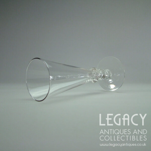 Early 19th Century Plain Lead Crystal Flute Champagne Glass c.1810