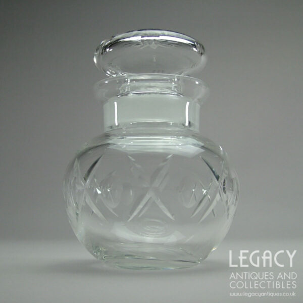 Early 20th Century Thumb and Cross Cut Lead Crystal Pickle Jar