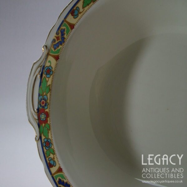 Art Deco Ceramic Serving Bowl with Stylised Floral Design c.1920s