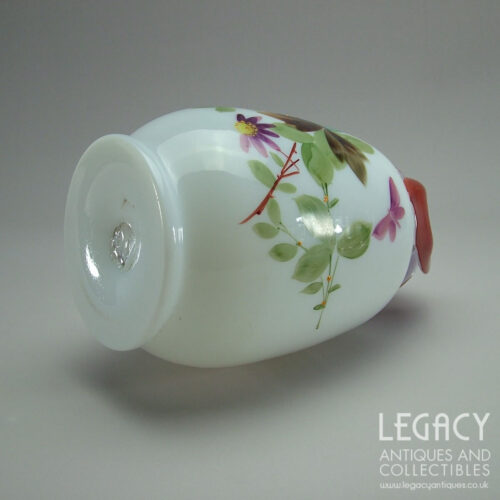 Late 19th Century Milk Glass Flower Vase with Unusual Gathered Rim