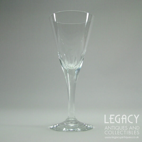 Set of Three Early 20th Century Trumpet Bowled Petal Cut Wine Glasses