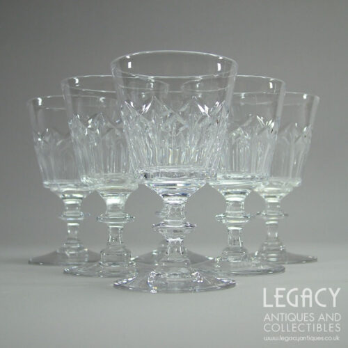 Set of Six Tudor Crystal Bucket Bowled Lead Crystal Port or Sherry Glasses