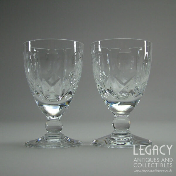 Pair of Royal Brierley ‘Winchester’ Design Cut Lead Crystal Sherry Glasses