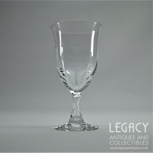 Late Victorian Plain Ribbed Pub Ale Glass with Hollow Stem c.1890