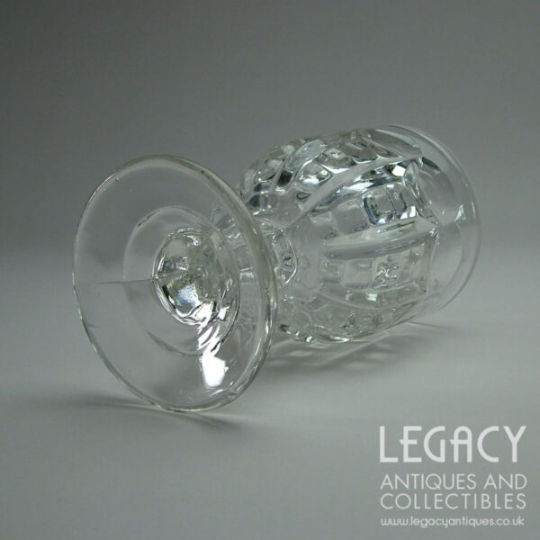 Late Victorian Triple Moulded Glass Rummer with Lens Design c.1880