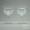Pair of Thomas Webb 'Deep Diamond' Design Lead Crystal Pan Champagne Glasses c.1920s