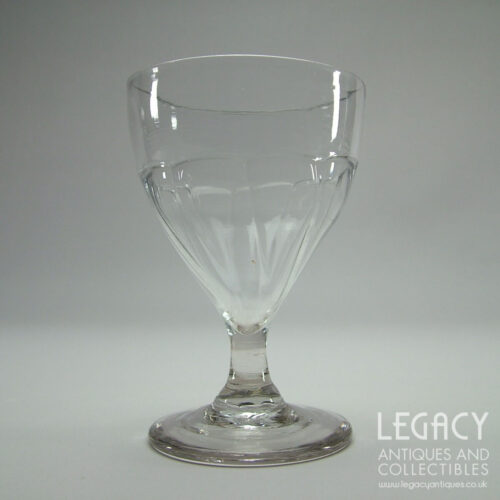 Early 19th Century Petal Moulded Blown Lead Crystal Wine or Gin Glass c.1800-1810