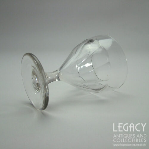 Early 19th Century Petal Moulded Blown Lead Crystal Wine or Gin Glass c.1800-1810