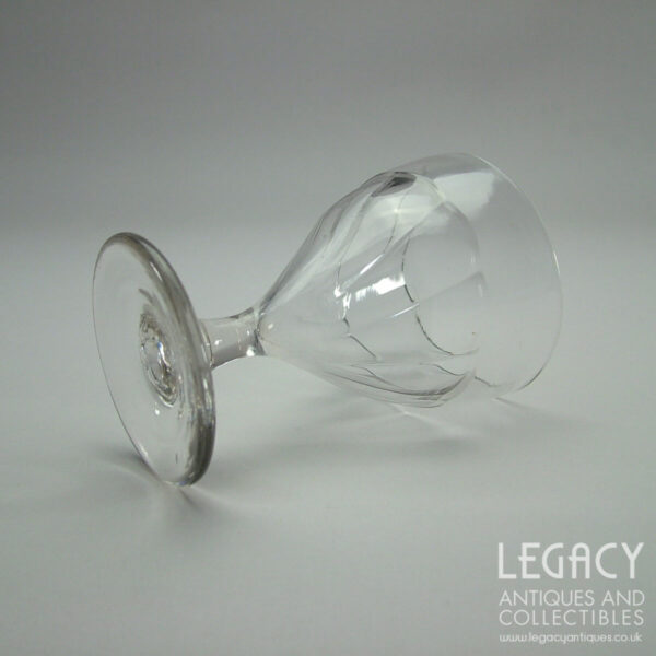 Early 19th Century Petal Moulded Blown Lead Crystal Wine or Gin Glass c.1800-1810