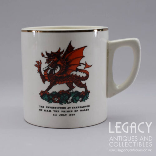 Vintage Commemorative Ceramic Mug ‘Investiture of HRH Prince of Wales’ c.1969