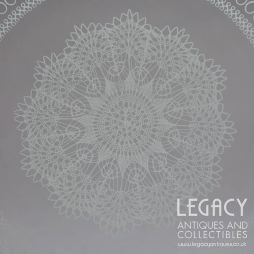 Chance Glass 8-Inch White 'Lace' Design Fluted Glass Plate in Original Box