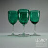 Set of Four Late Victorian Green Bowled Wine Glasses c.1870