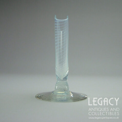 Early 20th Century British Striped Opalescent Glass Fan Shaped Posy Vase