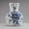 19th Century Milk Glass Vase with Hand-painted ‘Aesthetic Movement’ Floral and Fan Motif c. 1880