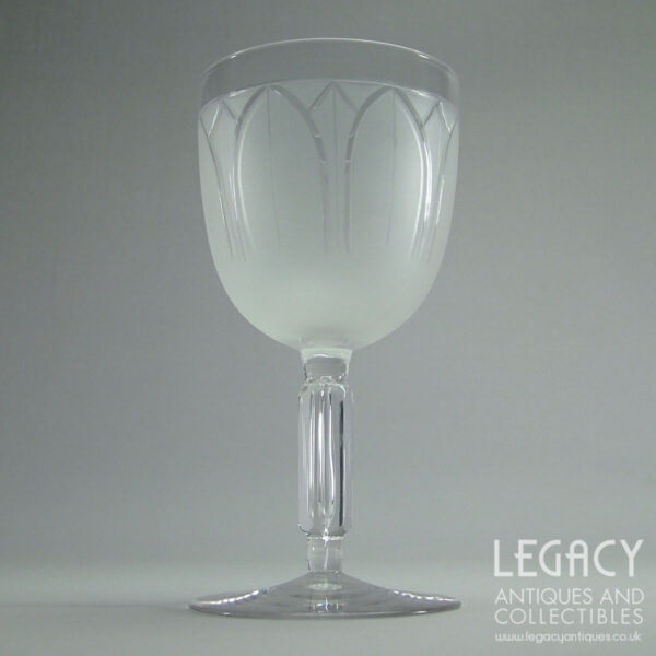Mid-Victorian Large Acid Etched and Cut Lead Crystal Goblet possibly Richardson
