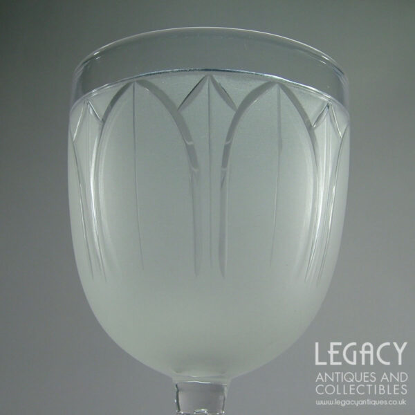 Mid-Victorian Large Acid Etched and Cut Lead Crystal Goblet possibly Richardson