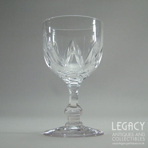 Pair of Mid-Victorian Zig-Zag Cut Lead Crystal Wine Glasses c.1860-70