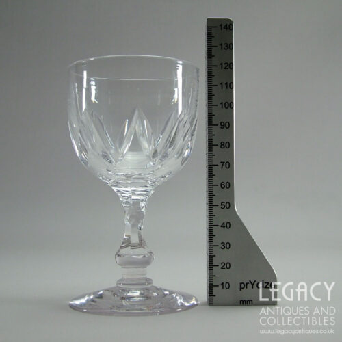 Pair of Mid-Victorian Zig-Zag Cut Lead Crystal Wine Glasses c.1860-70