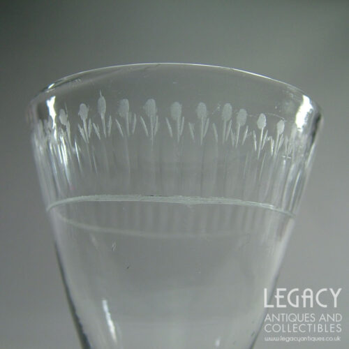 Georgian Funnel Shaped Lead Crystal Wine Glass with 'Egg and Dart' Motif c.1770