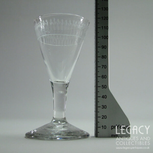 Georgian Funnel Shaped Lead Crystal Wine Glass with 'Egg and Dart' Motif c.1770