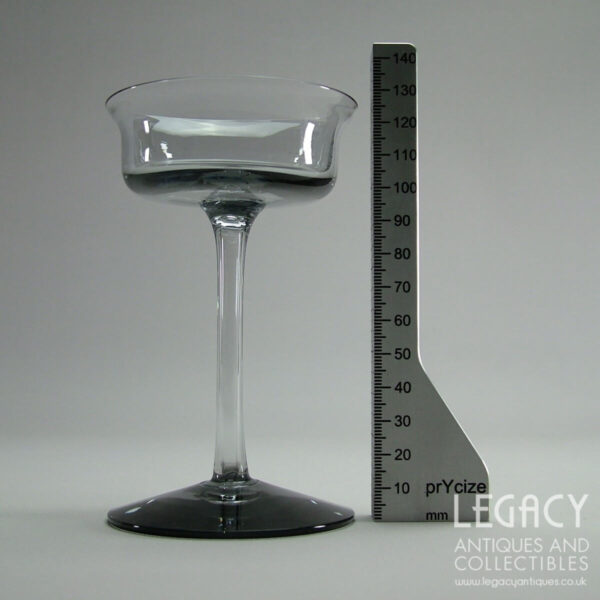Small Wedgwood Glass ‘Arthur’ Design Candlestick W29/1 in Midnight Grey