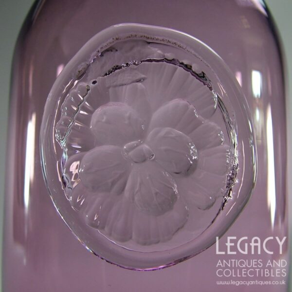 Dartington Crystal ‘Pansy’ Design Glass Flower Bottle Vase in Heather VA2669/HE